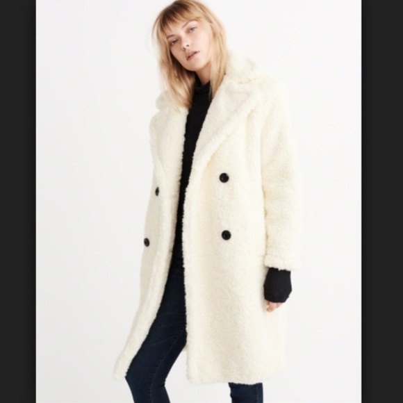 long white sherpa coat